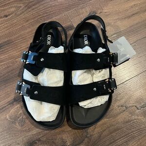 Dior Black Buckle Sandals